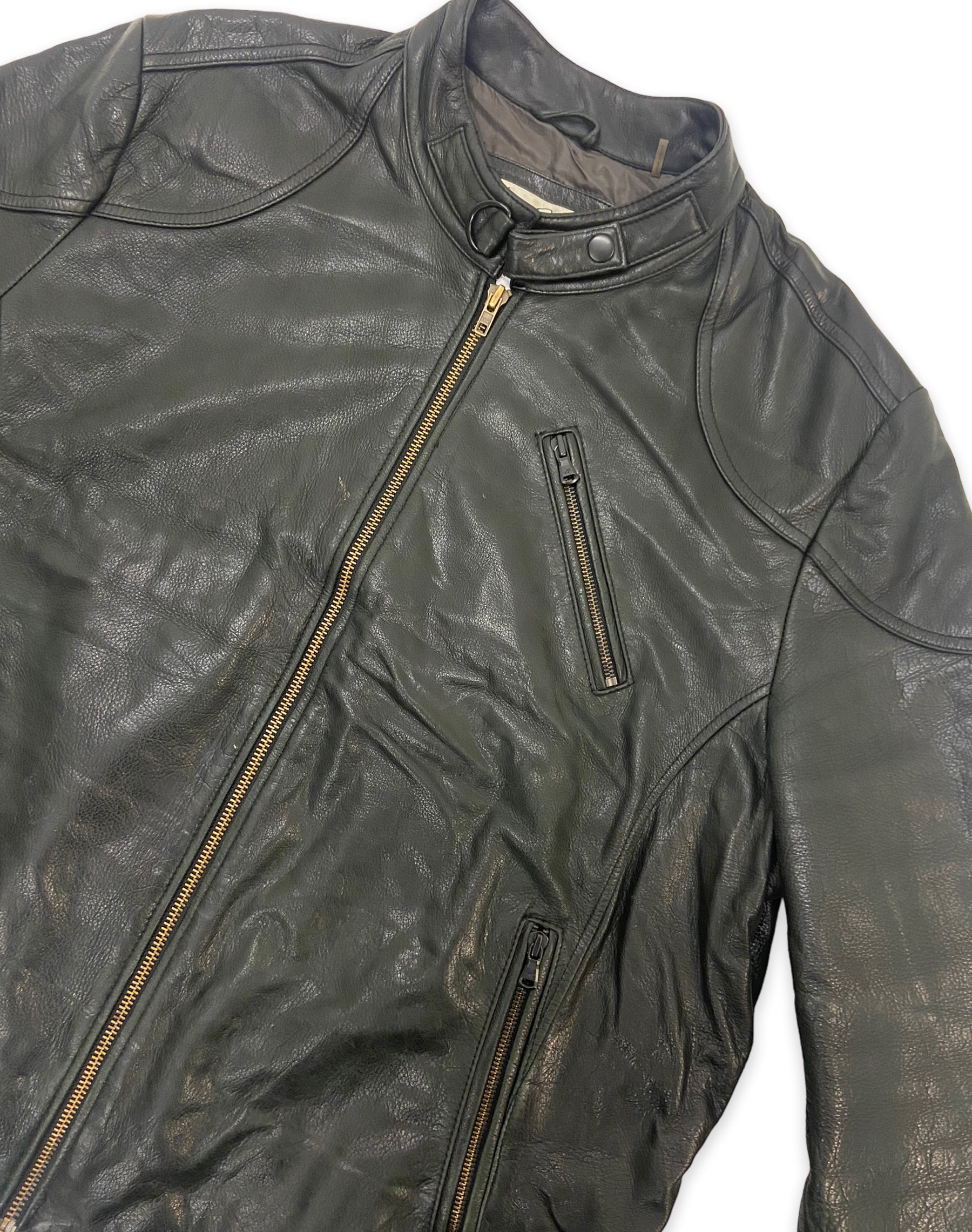 Kenneth Cole Reaction Men's Black Heavy Leather Jacket SZ XL - Etsy