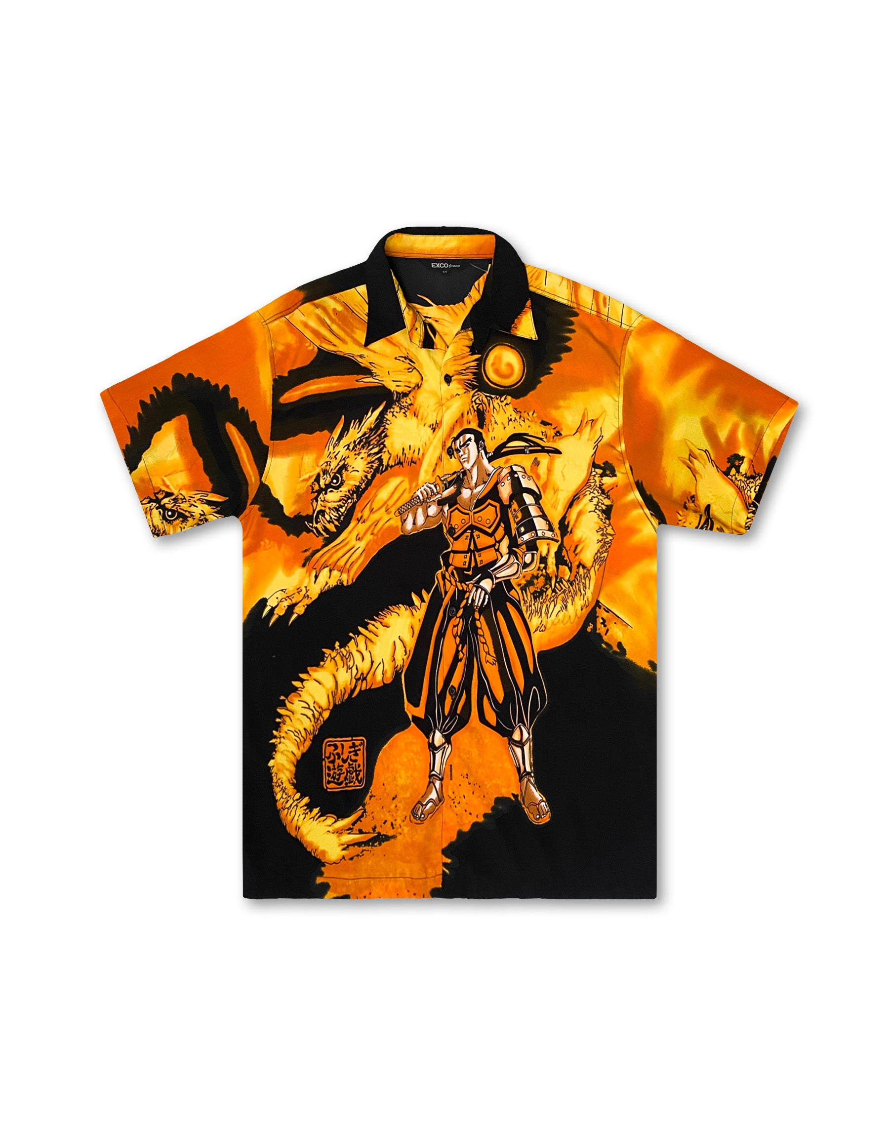 Dtek Sport Anime Graphic Shirt Red Orange Short Sleeve Ninja Samurai Men XL  | eBay
